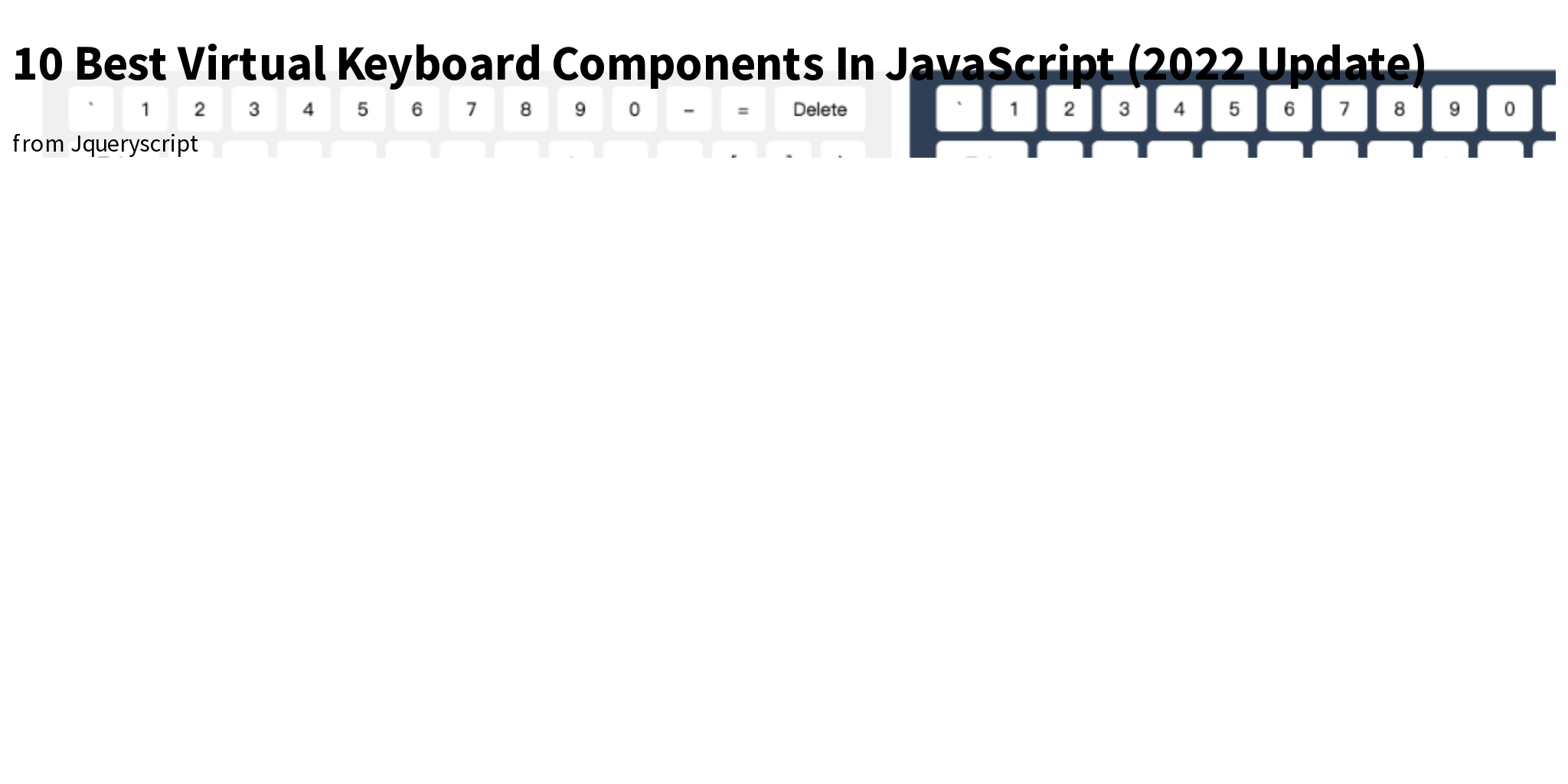 10 Best Virtual Keyboard Components In JavaScript (2022 Update) Briefly