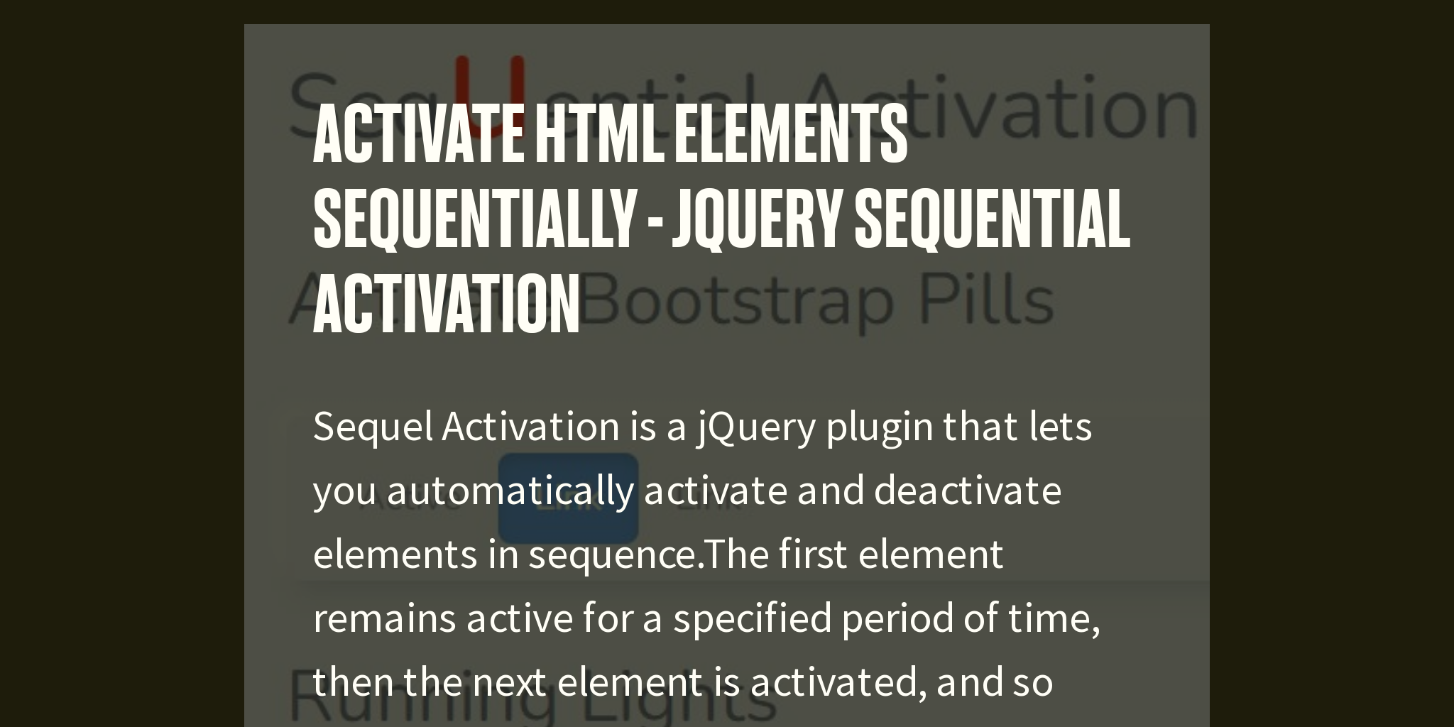 Activate HTML Elements Sequentially - jQuery Sequential Activation ...
