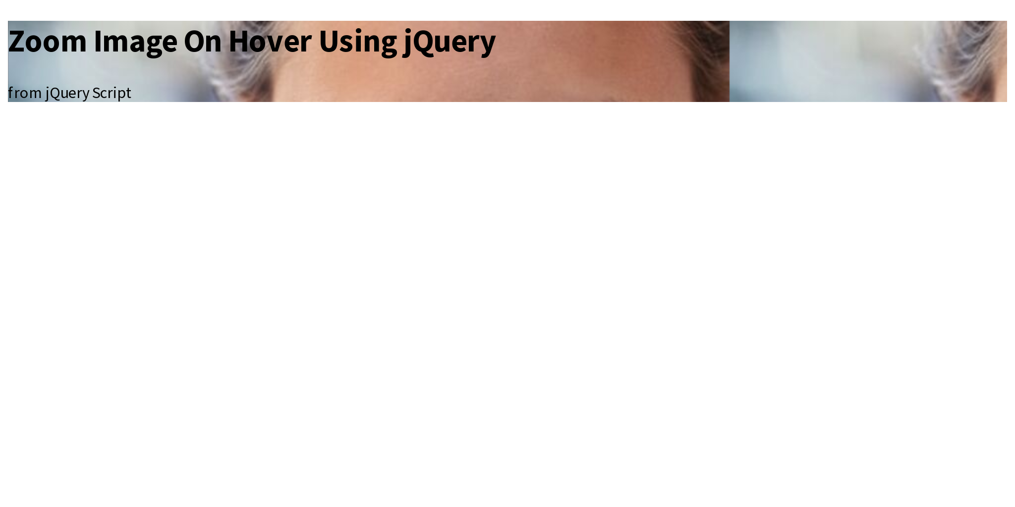 Zoom Image On Hover Using jQuery Briefly